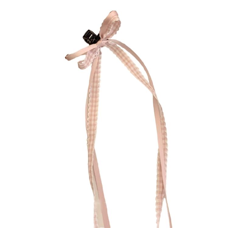 Cute Hairpins Hair Clip Ribbon Hair Clip Hair Bow Long Ribbon for Women Girl 1 розовый