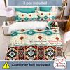 Boho-Chic 3pcs Duvet Cover Set - Breathable Soft Polyester with Zip Closure - Includes 1 Duvet Cover & 2 Pillowcases (No Insert)