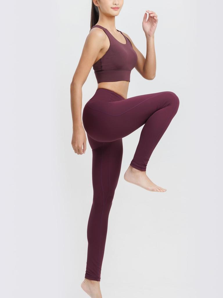 Rupa 3D Compression Yoga Compression Leggings for Beautiful Perfect for Size Long Length Leggings, Women's Pants, High-Waisted Legs, Buttocks, Wine,