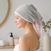Hair Drying Towels with Button, Super Absorbent Double-Layer Coral Fleece Hair Towel, Quick Drying Travel Bathing Hair Wrap