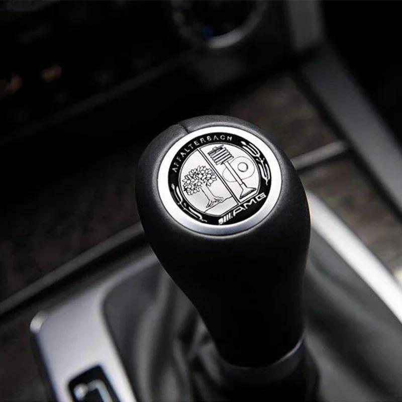 Hot Car Sticker Car Gear Shifter Head Knob Badge Sticker Metal Decal Decoration For Mercedes Benz AMG W204 W205 W203 W211 W212 W