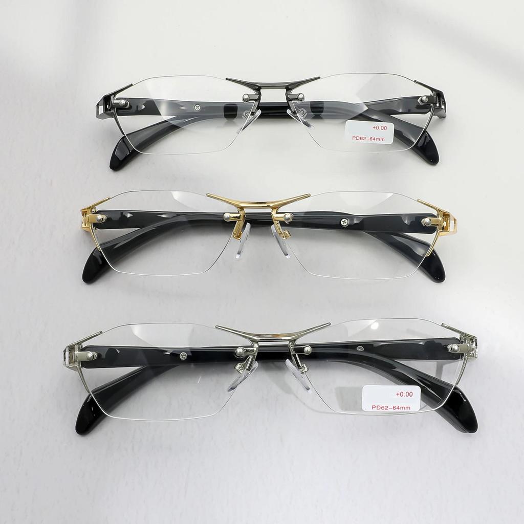 Brand High Definition Presbyopia Glasses Frame Men Women Rimless Prescription Square Eyeglasses Reading Eyeglasses