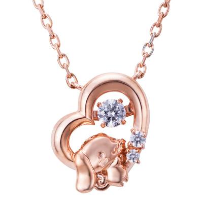Cinnamoroll Sanrio Tančící kámen náhrdelník s otevřeným srdcem přívěsek růžové zlato [bílý jetel] SACI-N052PG dámské