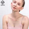 Rinntin 100% 925 Silver Side Chain with Small Ball Bead Necklace Simple Women's Neck Chain Jewelry for Pendant SC22