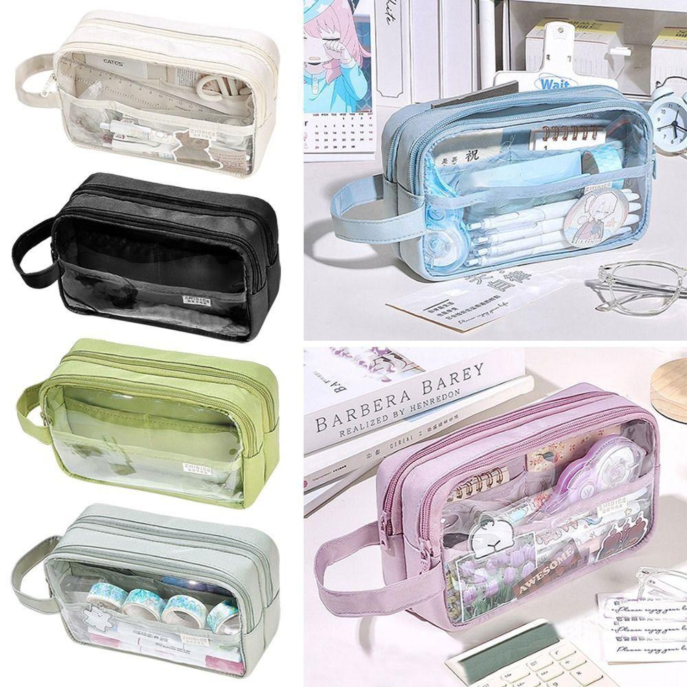 

Школьные чехлы большой емкости, прозрачный держатель для канцелярских принадлежностей, портативная детская сумка для ручек, студенческий подарок