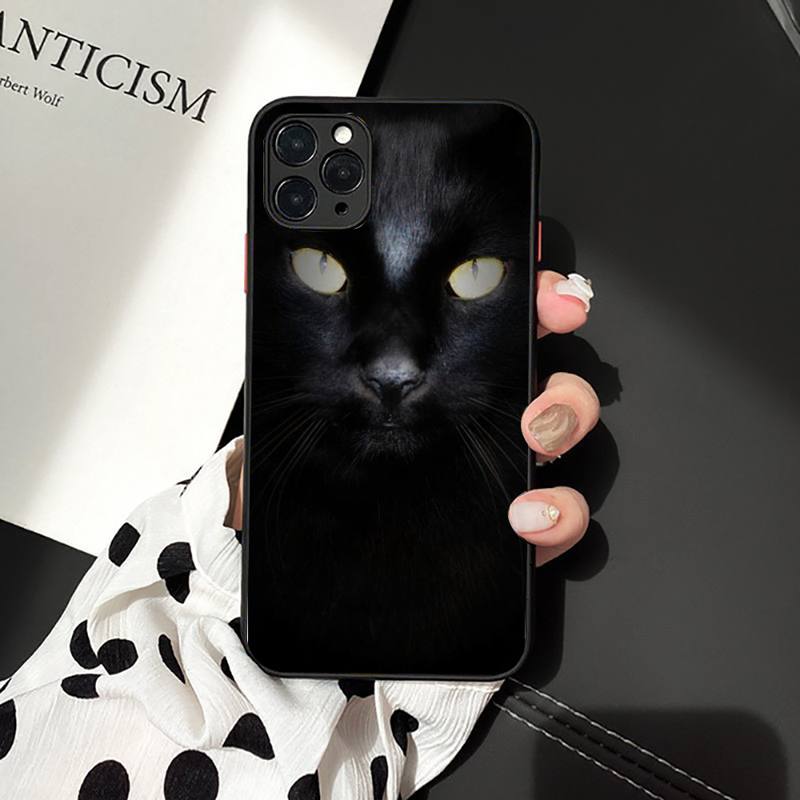 Black Cat Staring Eye On Phone Case for iPhone 11 12 13 mini pro XS MAX 8 7 6 6S Plus X 5S SE 2020 XR case