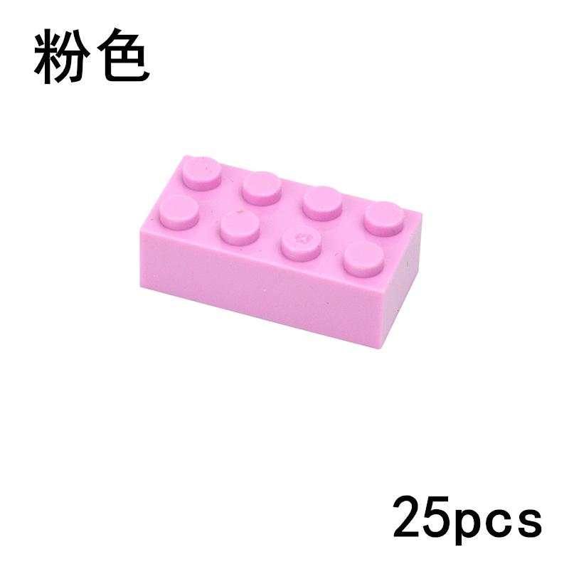 25pcs DIY 2x4 Dots Thick Figures Block Bricks Learning Educational Classic Assemblage Brick Playset Fits For Leduo 3001 Toys Playsetss For Children