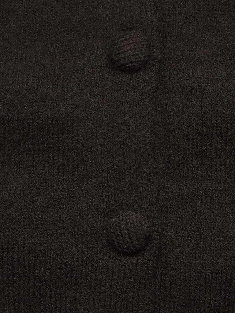 2026 Autumn/Winter Women's Retro Solid Color Round Neck Loose Knit Cardigan