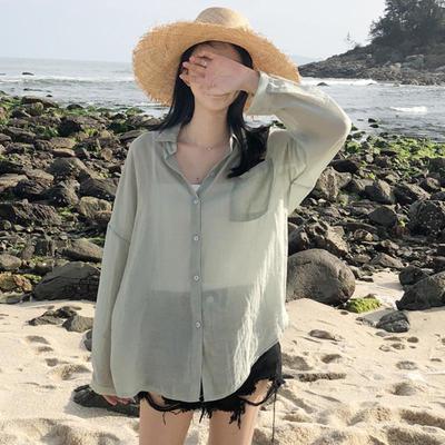 Sommer 2025 Damen Chic Einfarbig Locker Dünn Sonnenschutz Hemd Jacke