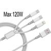 1.2m/3 in 1 USB charging cable USB cable For Iphone 14-8 series Samsung Huawei Xiaomi Multi Port Multiple