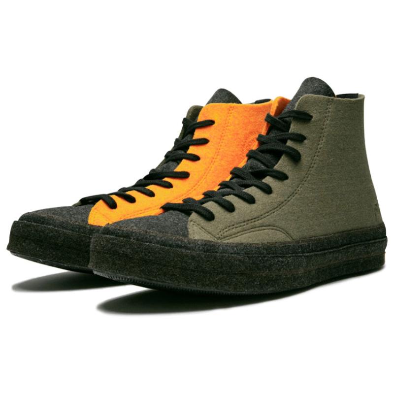 J.W.Anderson x Converse 1970s Hi "Stone Grey Flame Orange" Collaboration Retro High-Top Board Shoes Unisex Orange Green Double Style