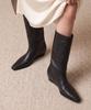 BYEUUNS 26405 Straight Fit Wedge Half Boots