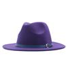New spot European and American flat-brimmed felt jazz hat, British gentleman's retro woolen fashion felt hat