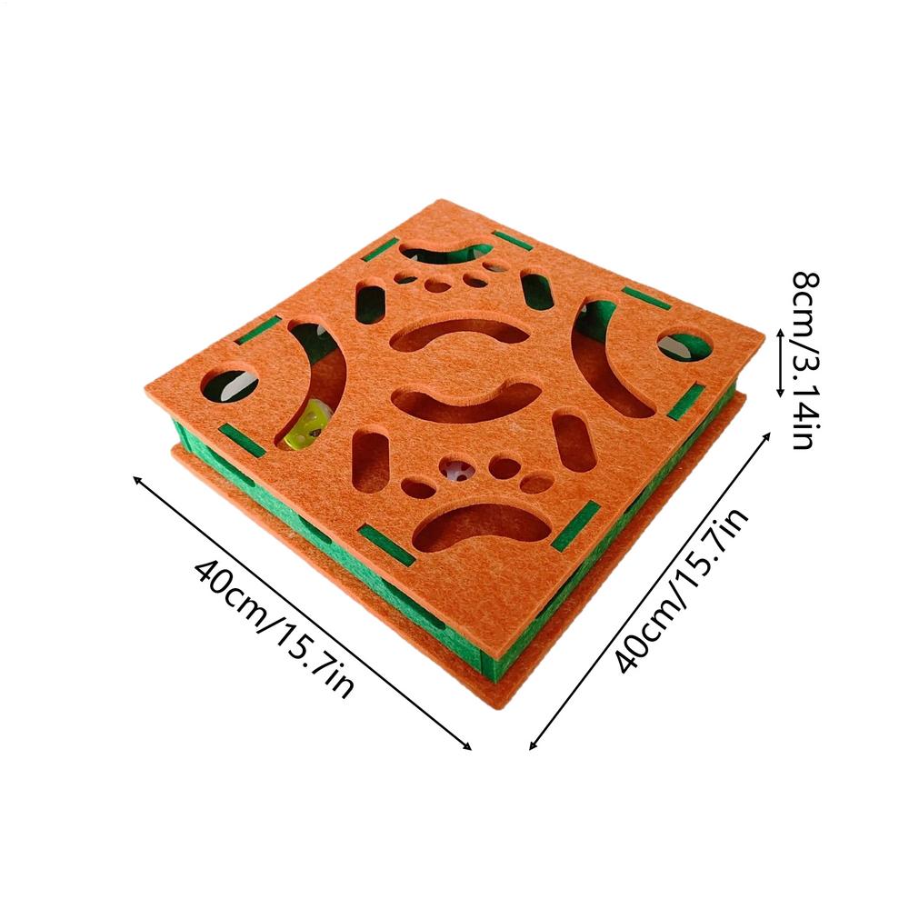 

Cat Nail File Box Silent Trimmer Interactive With Bell Ball Felt Cat Scratch Enrichment Puzzle Box For Kitten Dog Small Medium помаранчевий