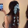 Luxury Flower Tassel Hair Grab Elegant Bridal Headwear Flower Hair Shark Clip  Hair Accessories