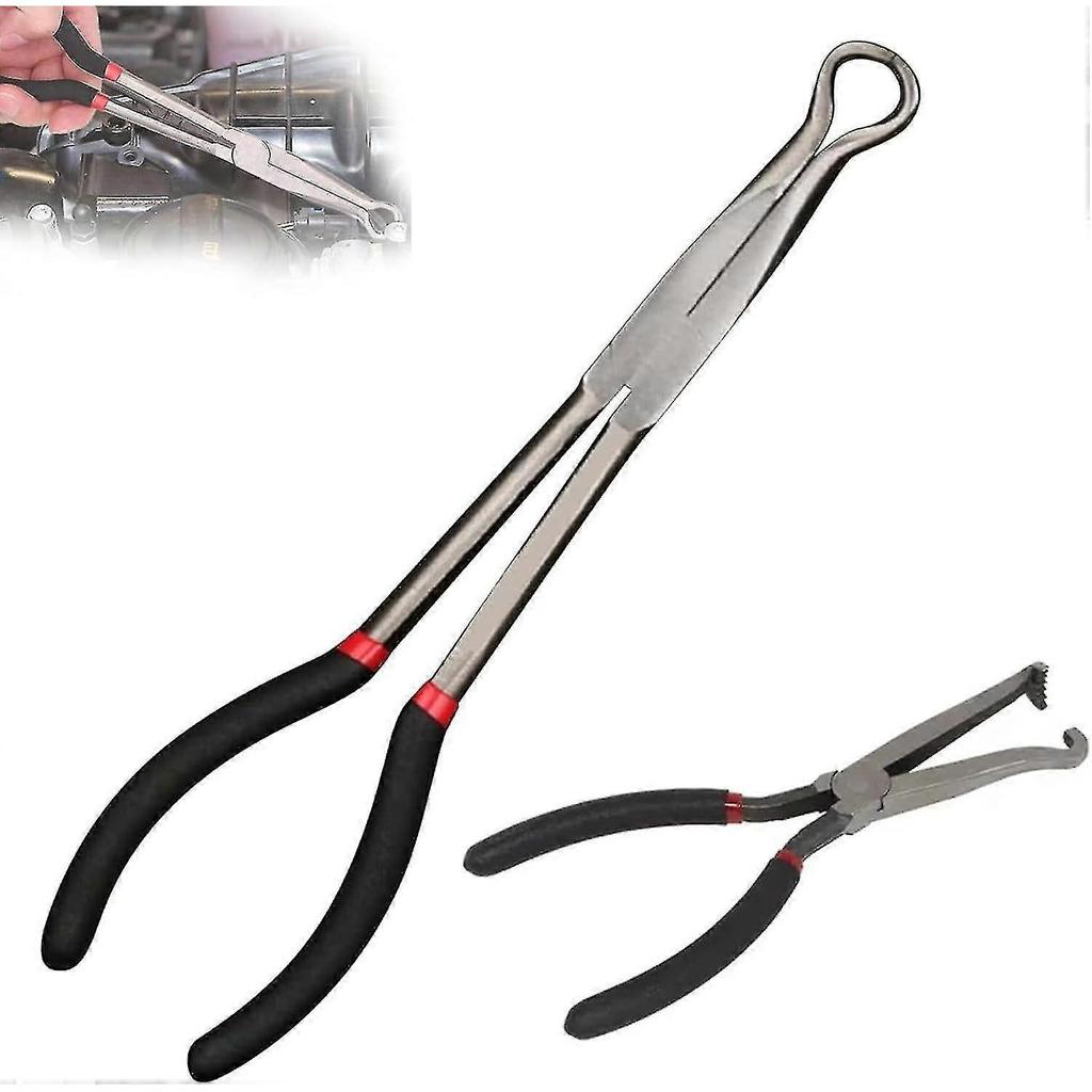 Electrical Disconnect Pliers, 11/16inch Long Spark Plug Removal Pliers, Fuel Line Pliers Car Soldering Aid Pliers Car Clamp Removal Tool - RIpj