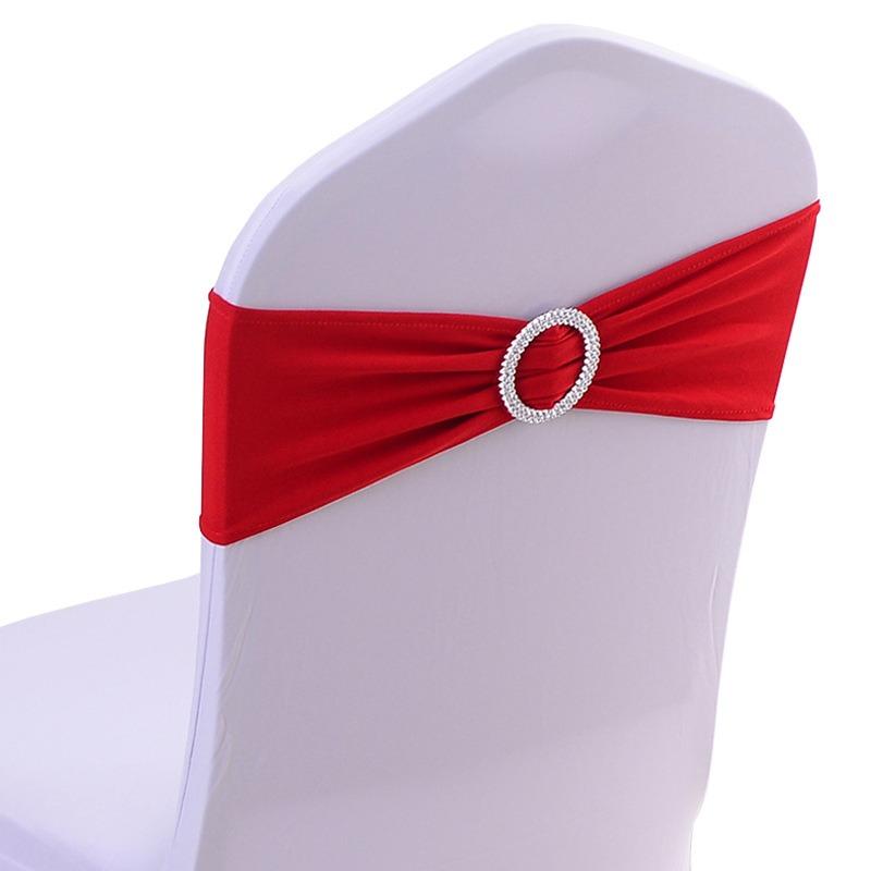 Wedding Decoration Birthday Party Chair Cover Elastic Hoop Bow Tie Elastic Fabric with Circular Buckle Suitable for All Banquet Chairs in The Hotel