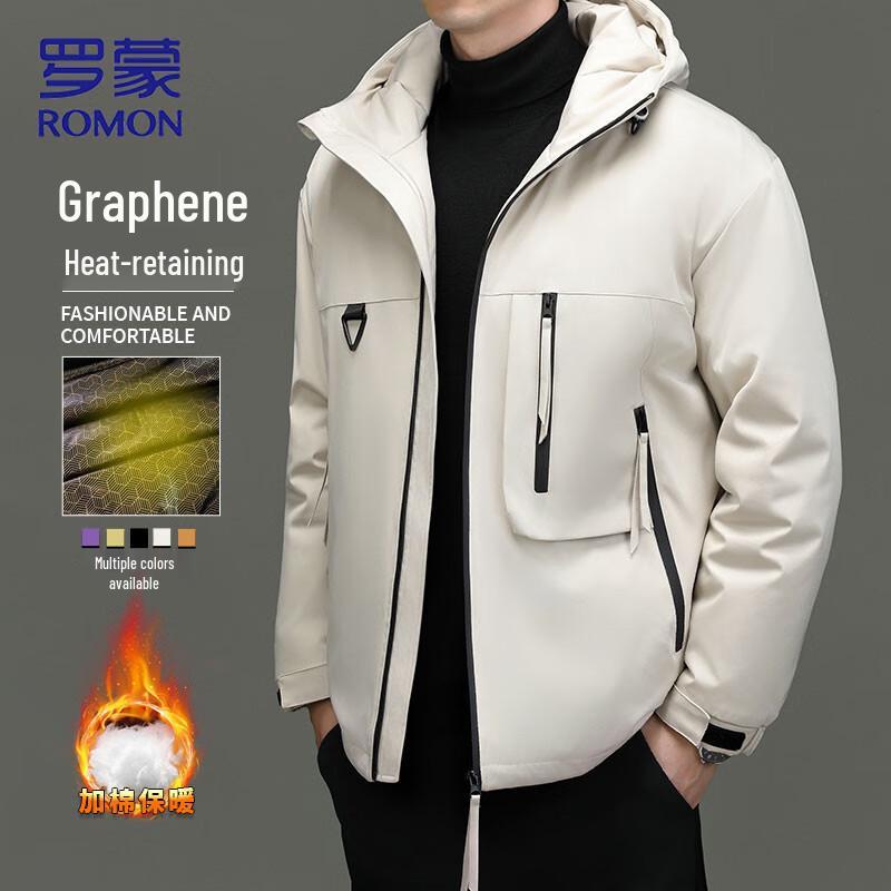 

Romon Men s Graphene Thickened Hooded Padded Jacket S