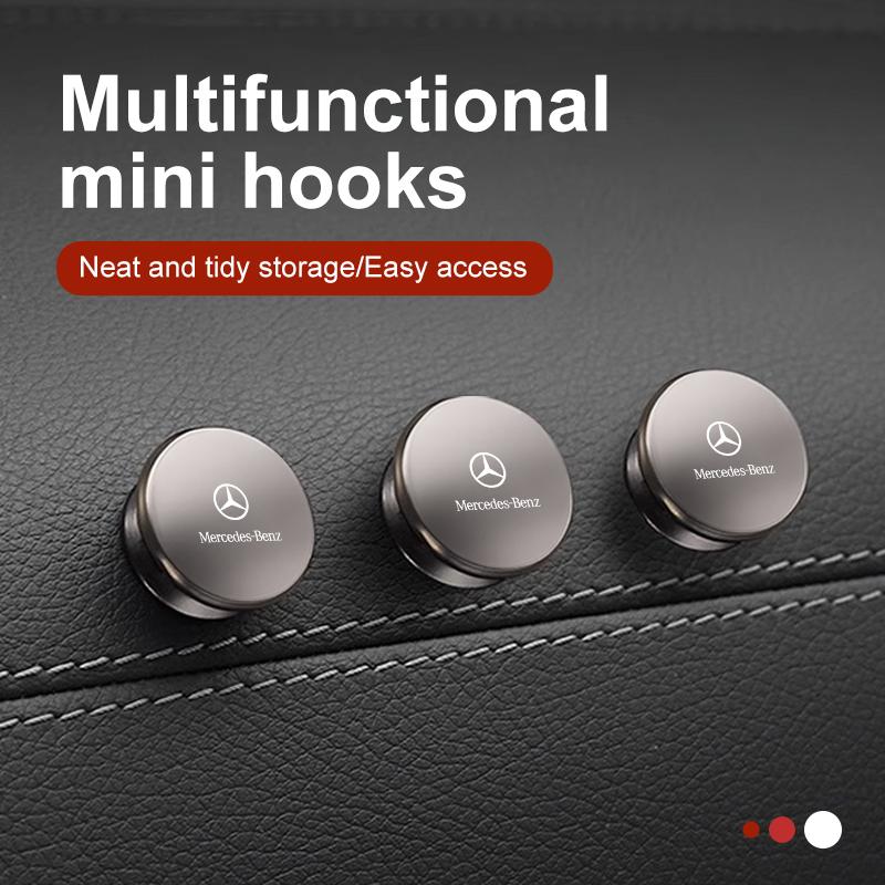 Car Mini Storage Hook Hidden Circular Fastener Keychain Clip For Mercedes Benz AMG A C E S G Class W201 W210 W108 W204 W205 W203 QI1