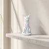 Cat Sculpture, 3D Printed Matte White Desktop Decor with Artistic Lines, Home Ornaments for Shelf Display, Minimalist Decor Gift for Cat Lovers