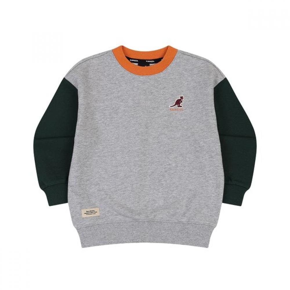 Kangol Kids Melange Gray Color Block Sweatshirt Rd 0104