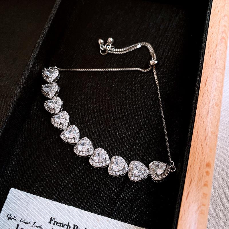 Zircon Flower Simple Niche Bracelet Light Luxury High Sense Fashion Versatile Bracelet Temperament Personalized Jewelry Women