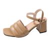 New Fashion Summer Female Sandals Sexy Ladies High Heels Square Open Toe Shoes Women Sandals Outside Slippers Size 35-42 WSH5081