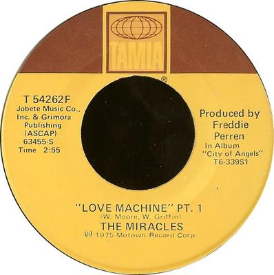 7inch Record MIRACLES - Love Machine T54262F TAMLA 1975 US Soul/Funk Used