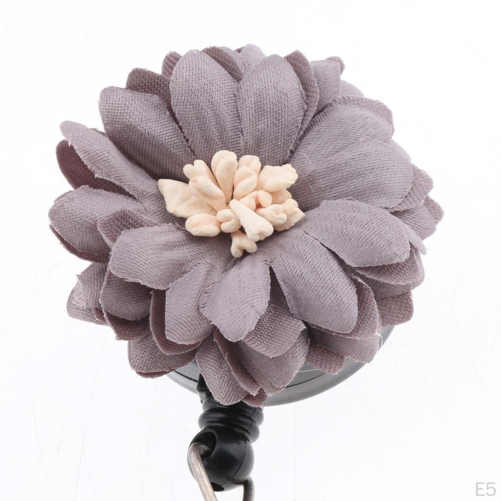 3 of pack Cute Teacher Retractable Flower Applique Reel ID Badge Holder