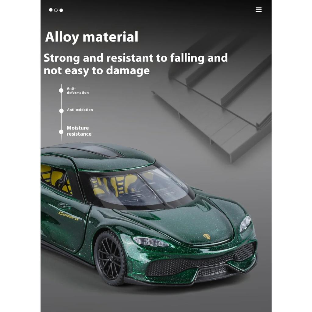 1/32 Ölçek Koenigsegg Gemini Gt Alaşım Süper Araba Model Model Simülasyon Araç Modeli Ses ve Işık Koleksiyonu Çocuk Oyuncak Hediyeleri