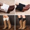 Women Winter Leg Warmers Lolita Sweet Girl Buttons Crochet Short Leg Warmers for Boot Lady Boot Knee High Boots
