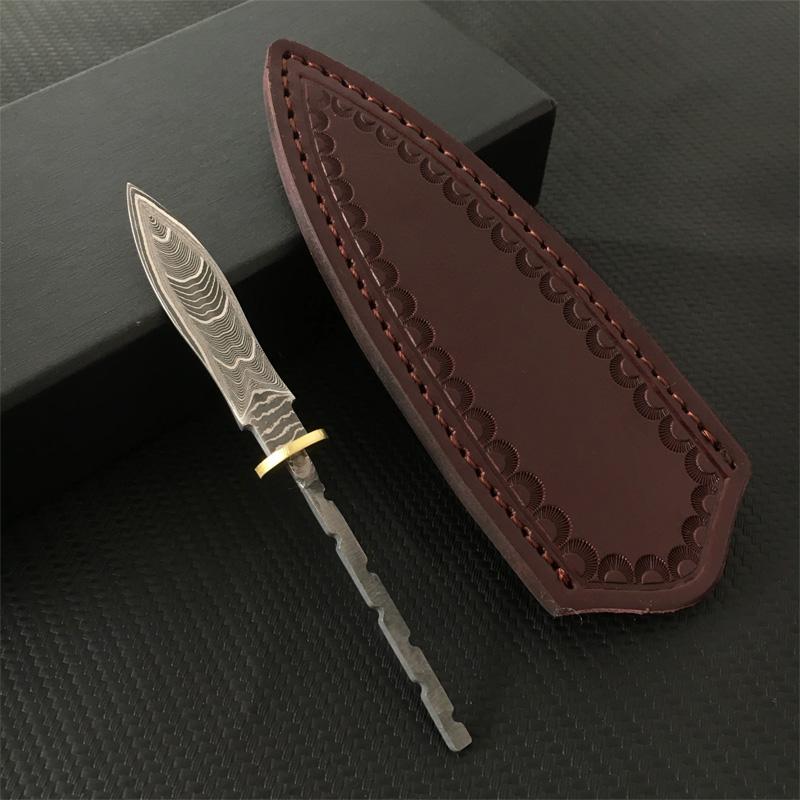 DIY Semi-finished Damascus Steel Pattern Tea Needle Knife Billtes for DIY Tea Cutter Puer and Dark Tea Knife Bank