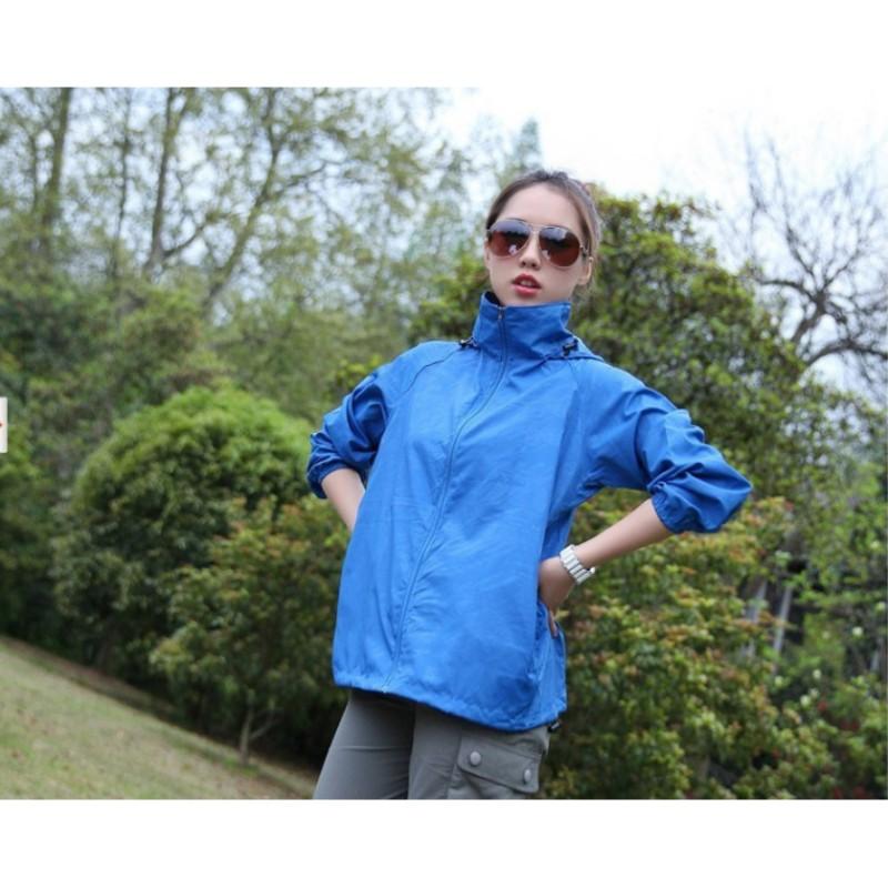 Sommer Einfarbig Dünne Sektion Outdoor Sport Sonnenschutz Kapuzen Langarm Schnelltrocknend Atmungsaktiv Jacke