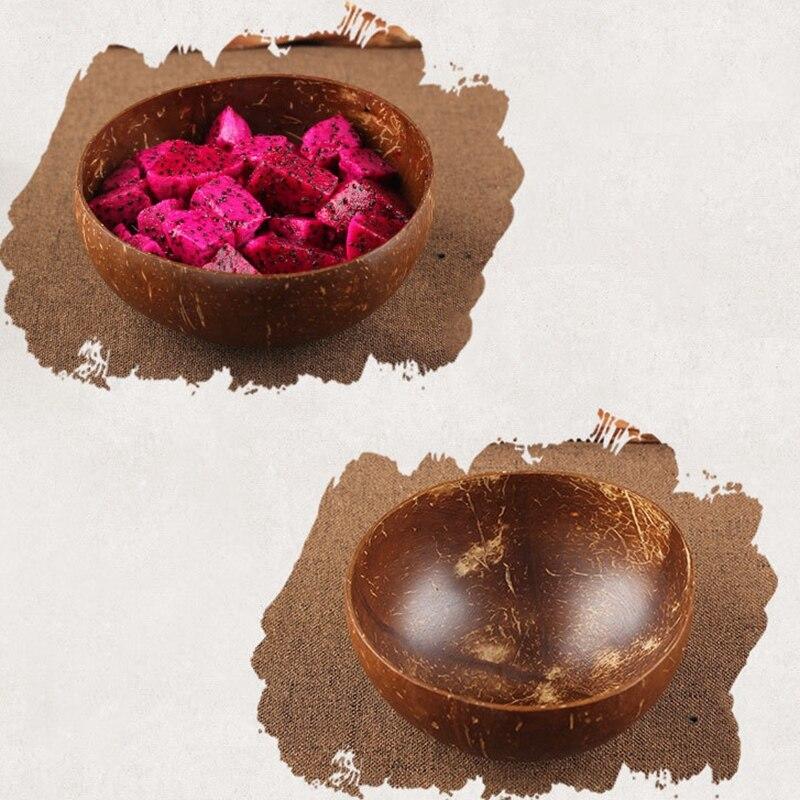 5 Pieces Coconut Bowl Rice Salad Pasta Soup Wooden Bowl Wooden Fruit Bowl Set Handmade | Bowls