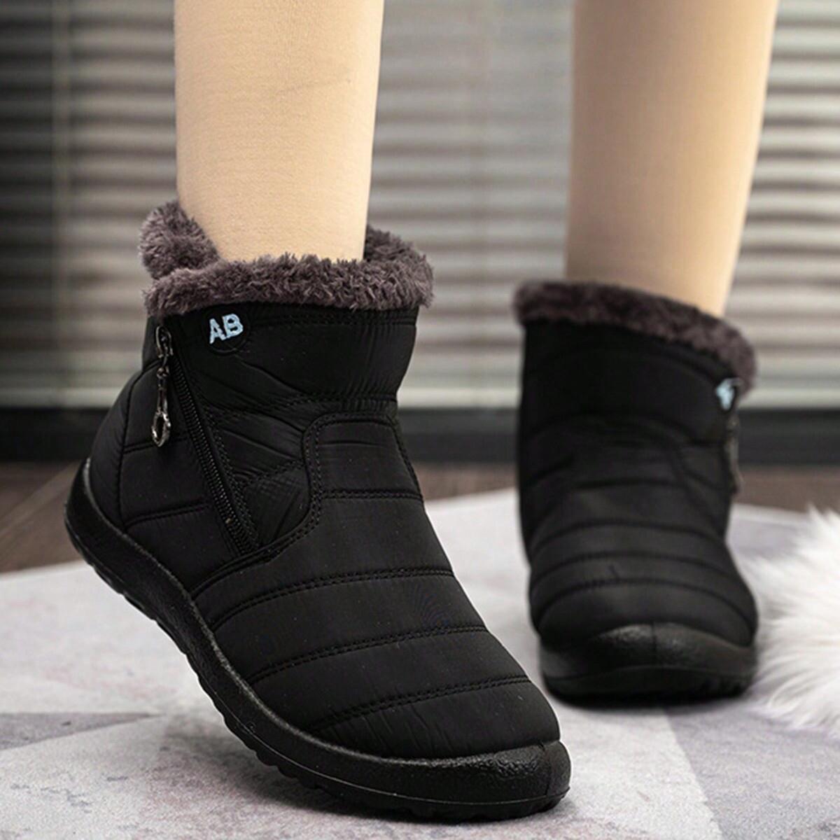 

Winter Boots for Women New Plush Snow Boots Women Ankle Boots Warm Black Couple Cotton Platform Shoes 40
