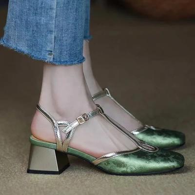 Scarpe da Donna Sandali di Lusso con Tacco Alto Scarpe con Tacco da Donna Firmate Sandali Estivi con Tacco Spesso Tacchi Alti Scarpe da Donna Zapatos De Mujer