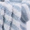 Kış Pijama, Ev Giysileri, Evcil Hayvan Yatakları, Bebekler İçin 0.5m/1m/2m Çizgili Tavşan Kürklü ve Kuzu Yünlü Kumaş El Yapımı Dikişlikler
