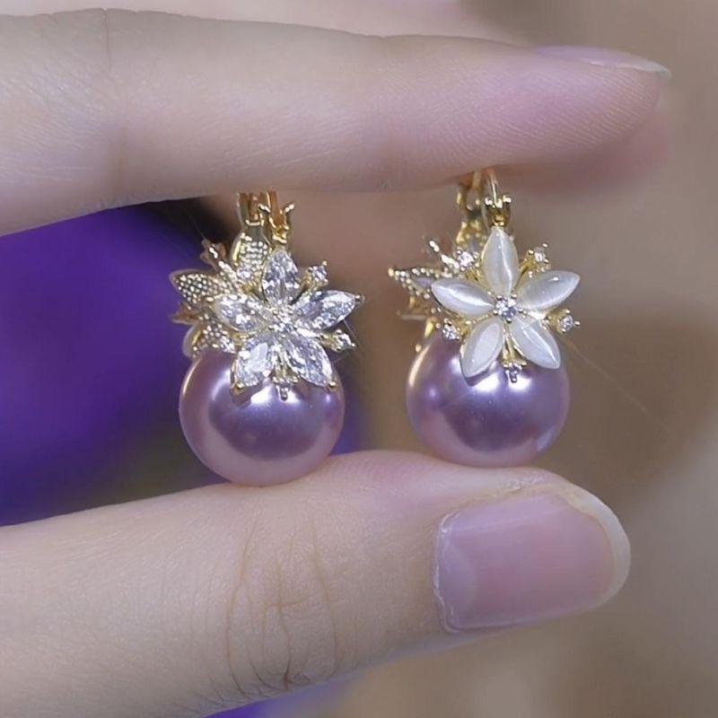 

Серьги с фиолетовым жемчугом 2024 Новое поступление Бестселлер Доступная роскошь Нишевый дизайн Высокий класс Элегантные серьги для светской львицы