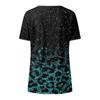 Women's Fashion Retro Printed Round Neck Short Sleeve Casual T-Shirt Top