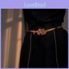 Elegant Metallic Rose Flower Elastic Waist Belt For Sweaters And Dresses