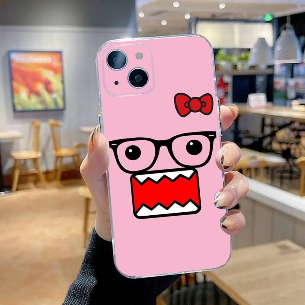 Cute Domo-kun Phone Case For iPhone 16,15,14,13,12,11 Pro,Max,Plus,X,XS,XR,SE,Mini Transparent Silicone Soft