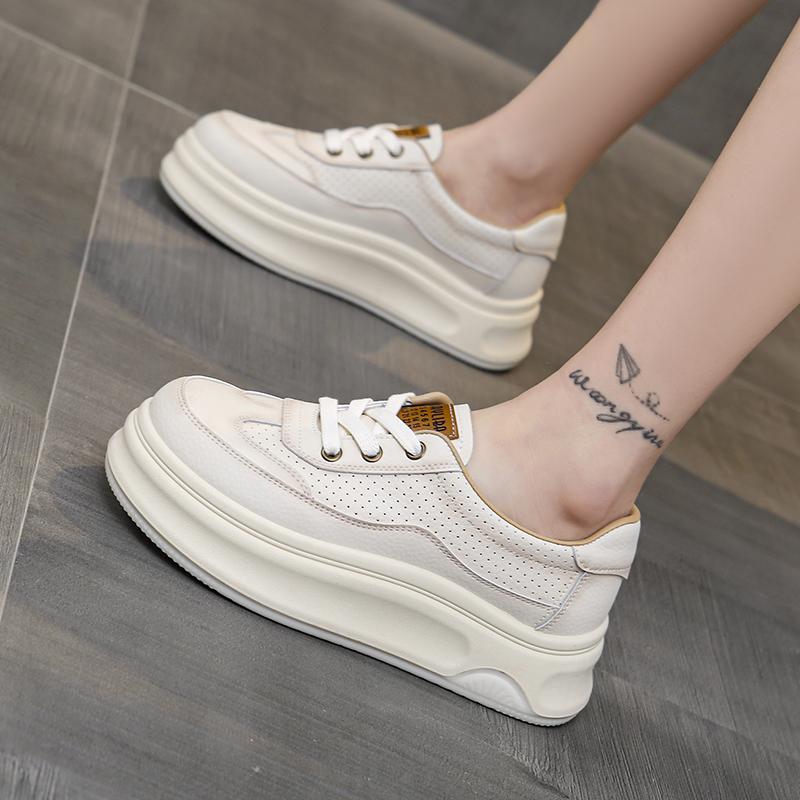 2025 New Style Women's Vulcanize Shoes with Increased Height and Thick Bottom for Casual Sports with  Single Shoes