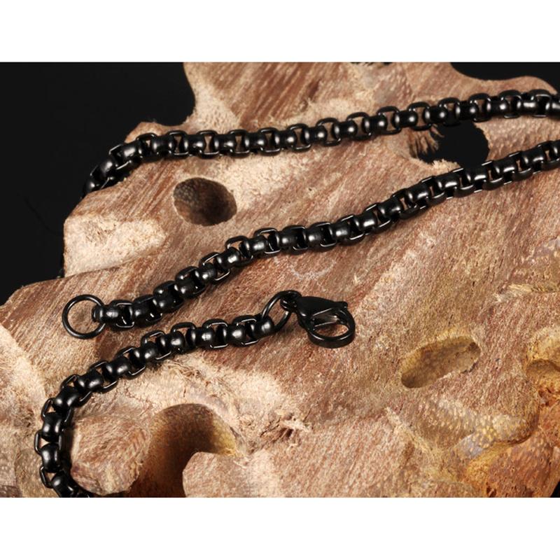 304 Stainless steel Silver/gold/black Men's Square pearl Chain Women Necklace 4mm Width