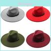 Fedora Hat i Filtet Uld med Bred Skygge til Mænd Kvinder Forår Efterår Mode