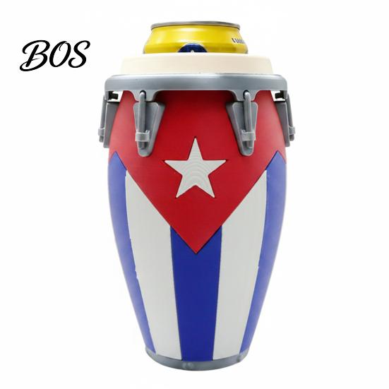 Portable Can Holder Conga Style Soda 3D Printed Classic Drum Shape Universal Flag Pattern 12Oz Standard Cola Beverage Beer Durable