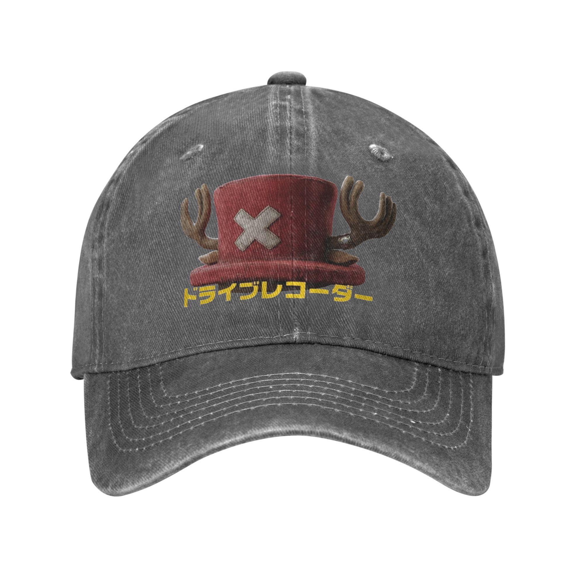 

One Piece Tony Tony Chopper Hat Men Women Baseball Caps Distressed Denim Washed Caps Hat Activities Unstructured Soft Sun Cap One Size серый
