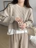 Women's Round Neck Cable Knit Sweater - Soft, Lazy Style for Spring & Autumn