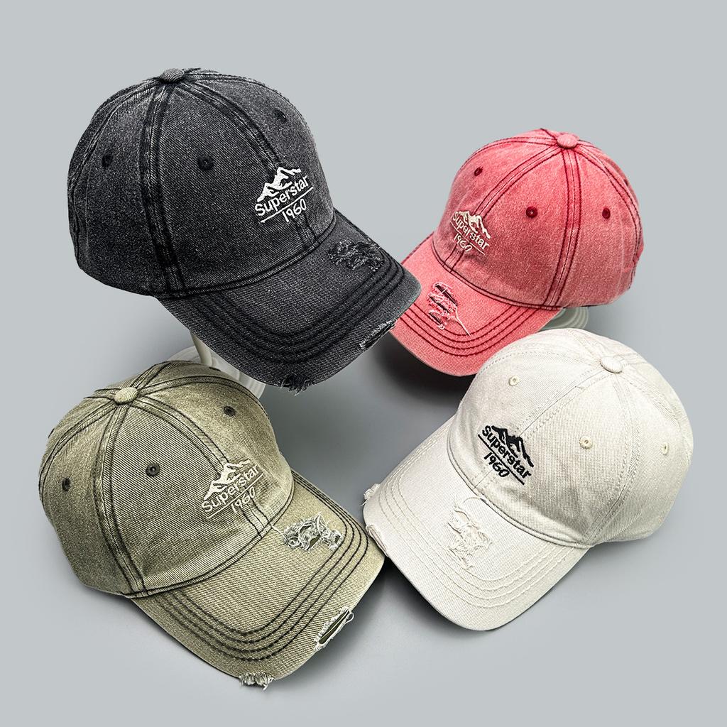Frühling und Herbst Amerikanische Retro Bergspitze Buchstabenstickerei Baseballkappe Herren und Damen Hohl Windschutzkappe