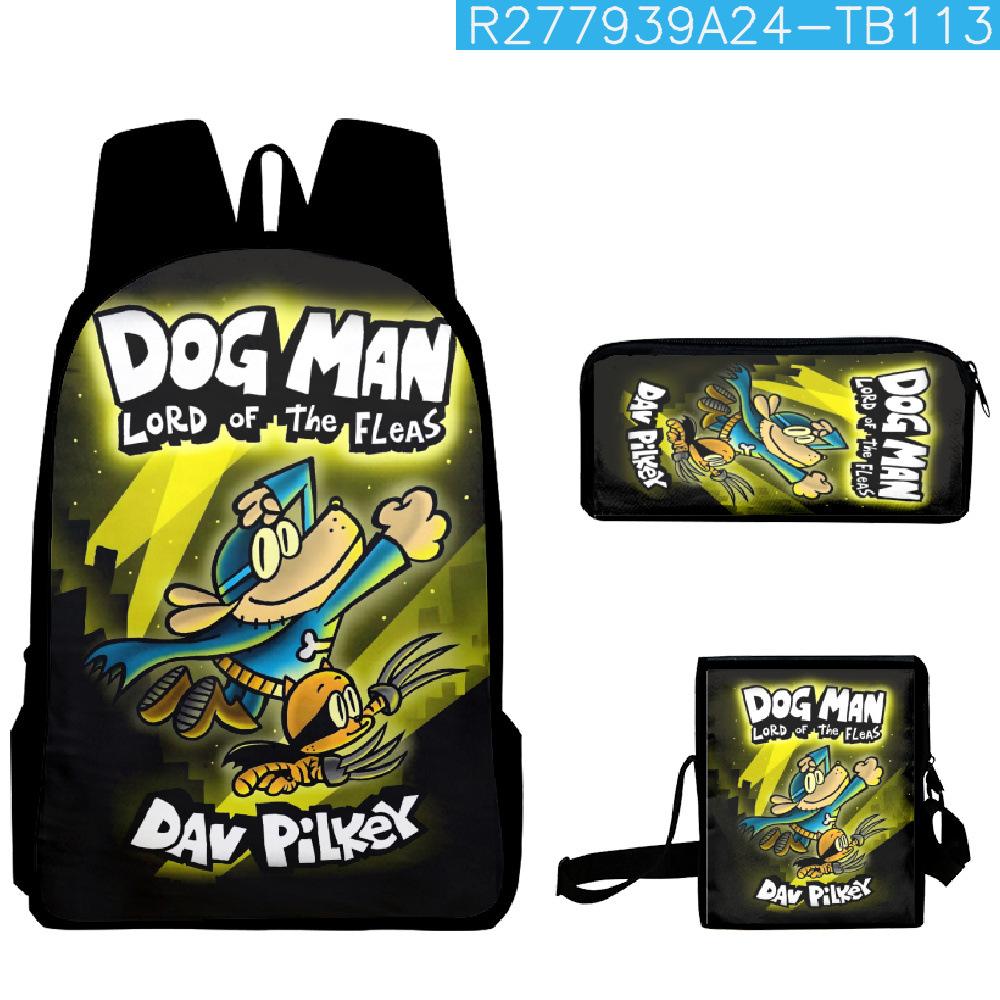 Klassiek Nieuwigheid Cool Hond Man 3D Print 3 stuks/Set leerling Schooltassen Laptop Dagrugzak Rugzak Schuin gedragen schoudertas Etui