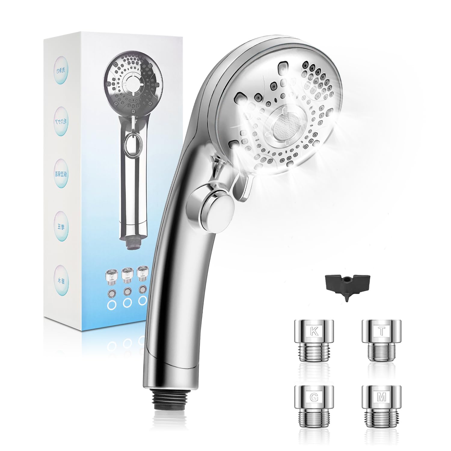 

Душевая лейка Микро Нано Пузырьки воды, проникающие глубоко под высоким давлением воды и супер водой Душевая лейка Водосберегающая Насадка-распылитель